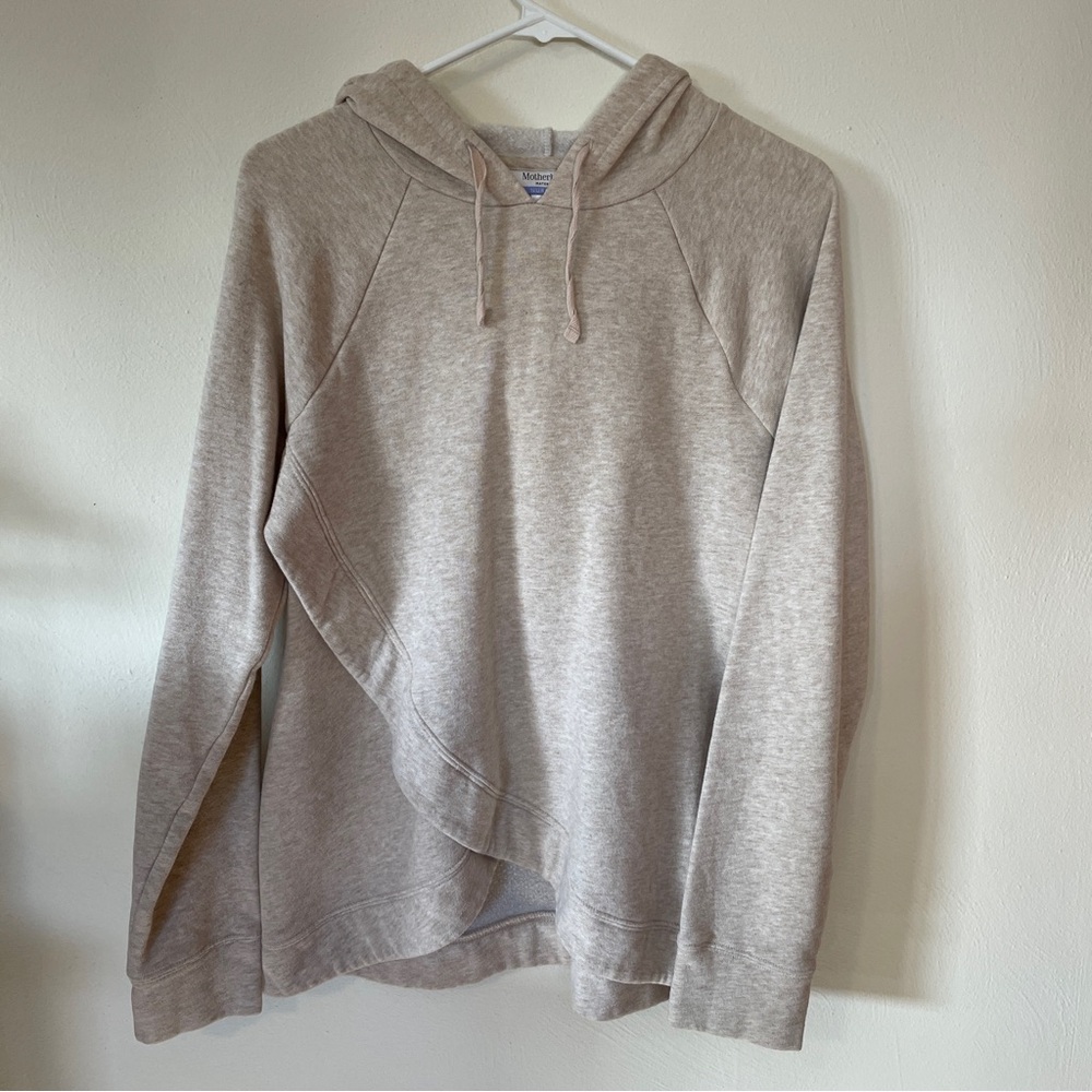 Motherhood Maternity Beige Nursing Fleece Lined Hoodie size M